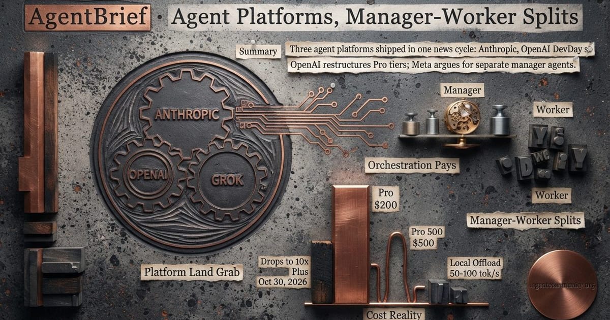 Cover for Agent Platforms, Manager-Worker Splits